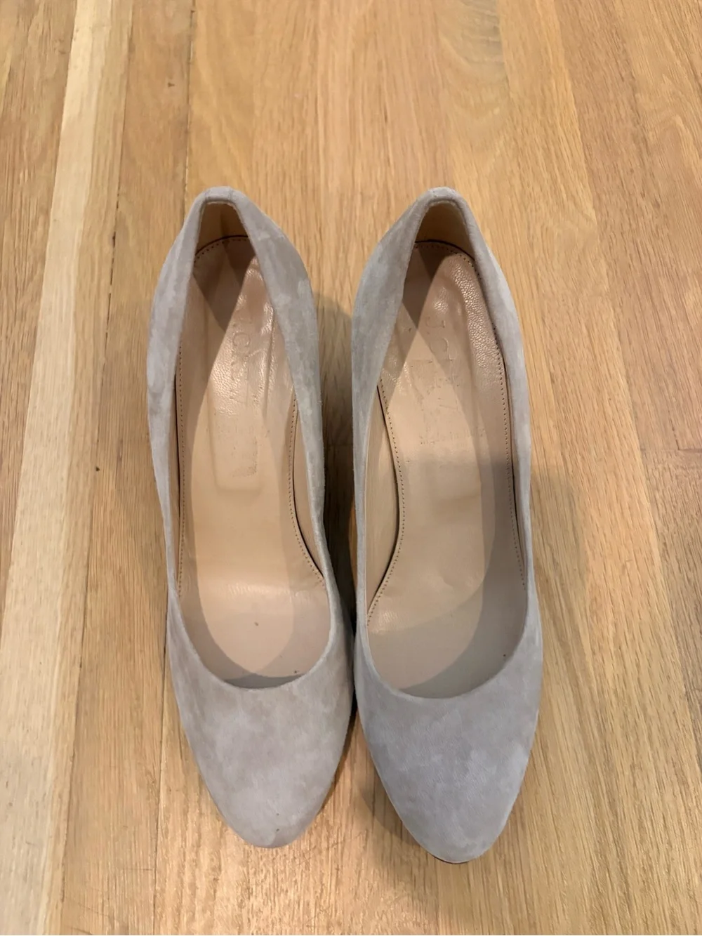JCrew Women's Suede Wedge Pump in Light Taupe